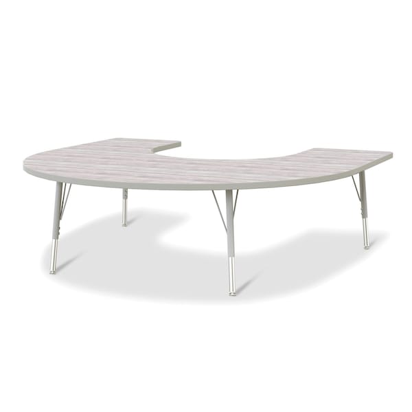 Berries Horseshoe Activity Table, 60 in. x 66 in., E-height, Driftwood Gray/Gray/Gray